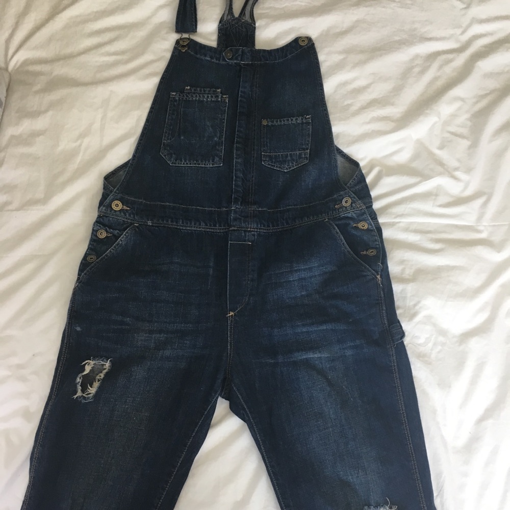 H&M denim crop Overalls